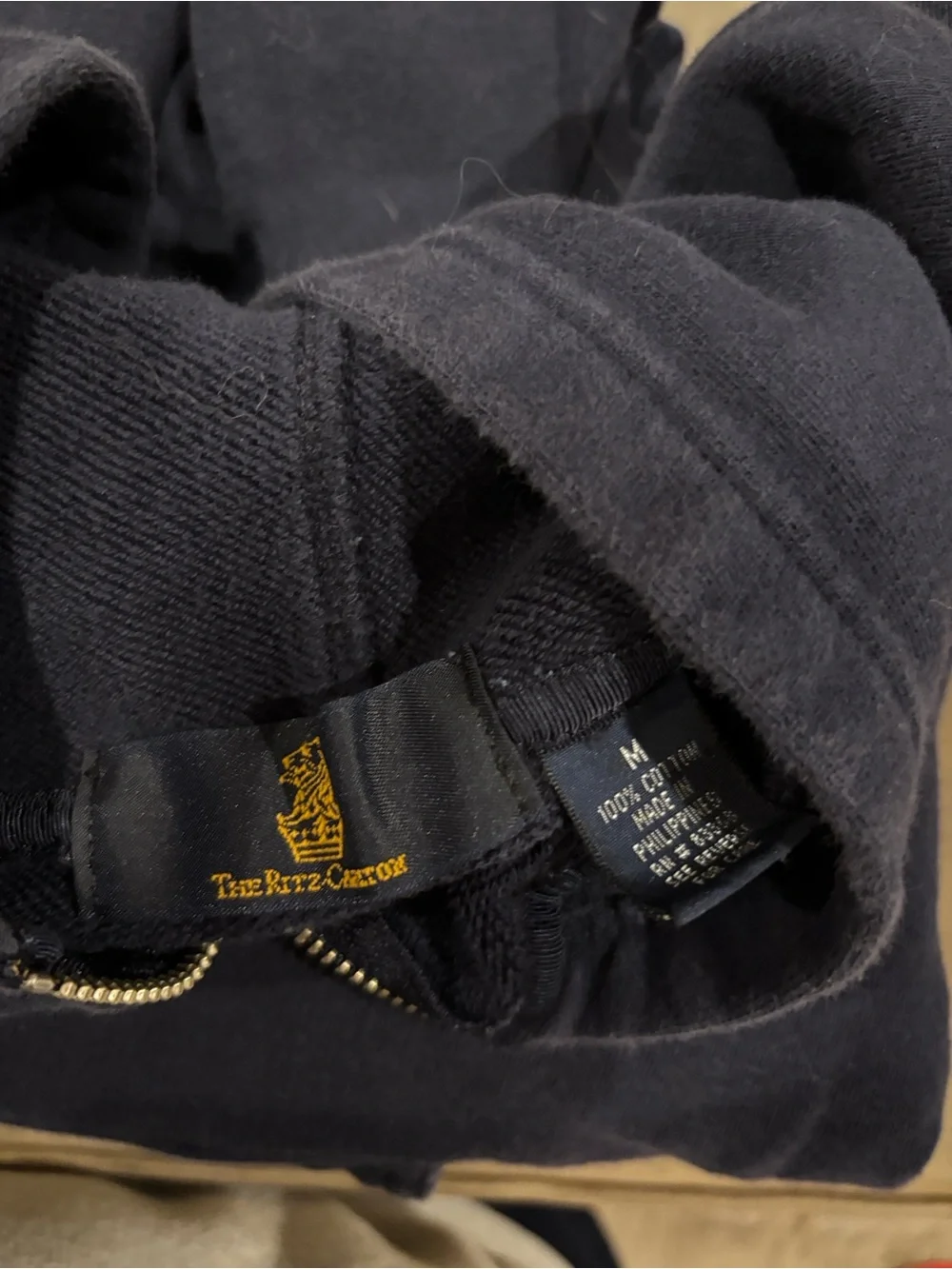 Navy Half-Zip Hooded Pullover with Front Pocket